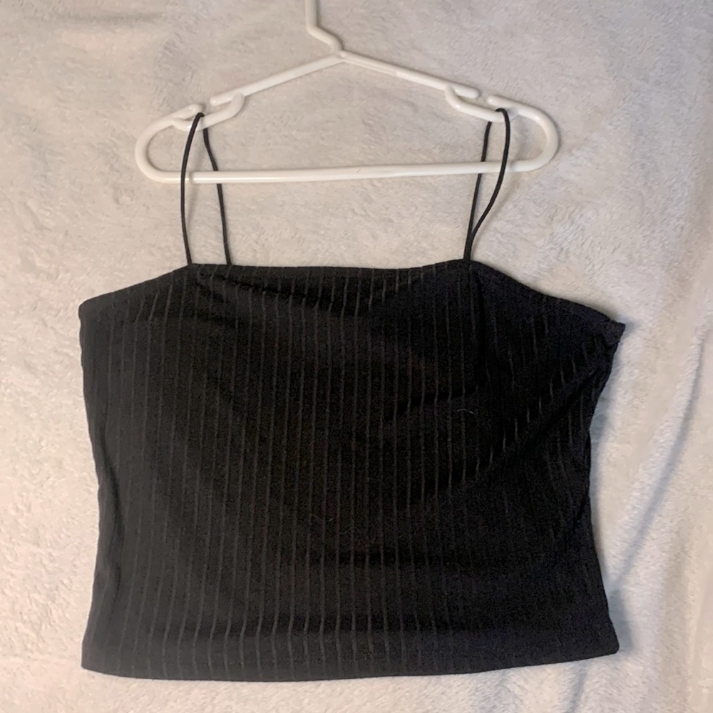 Black spaghetti strap crop top been worn once Need a new home fs